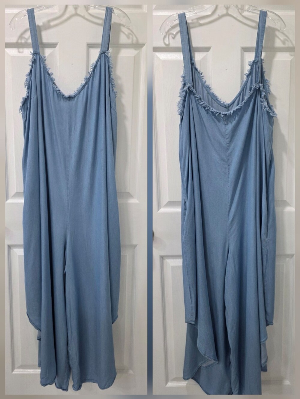 CATO Plus Size Chambray Genie Jumpsuit 26/28W 4X - Picture 4 of 15